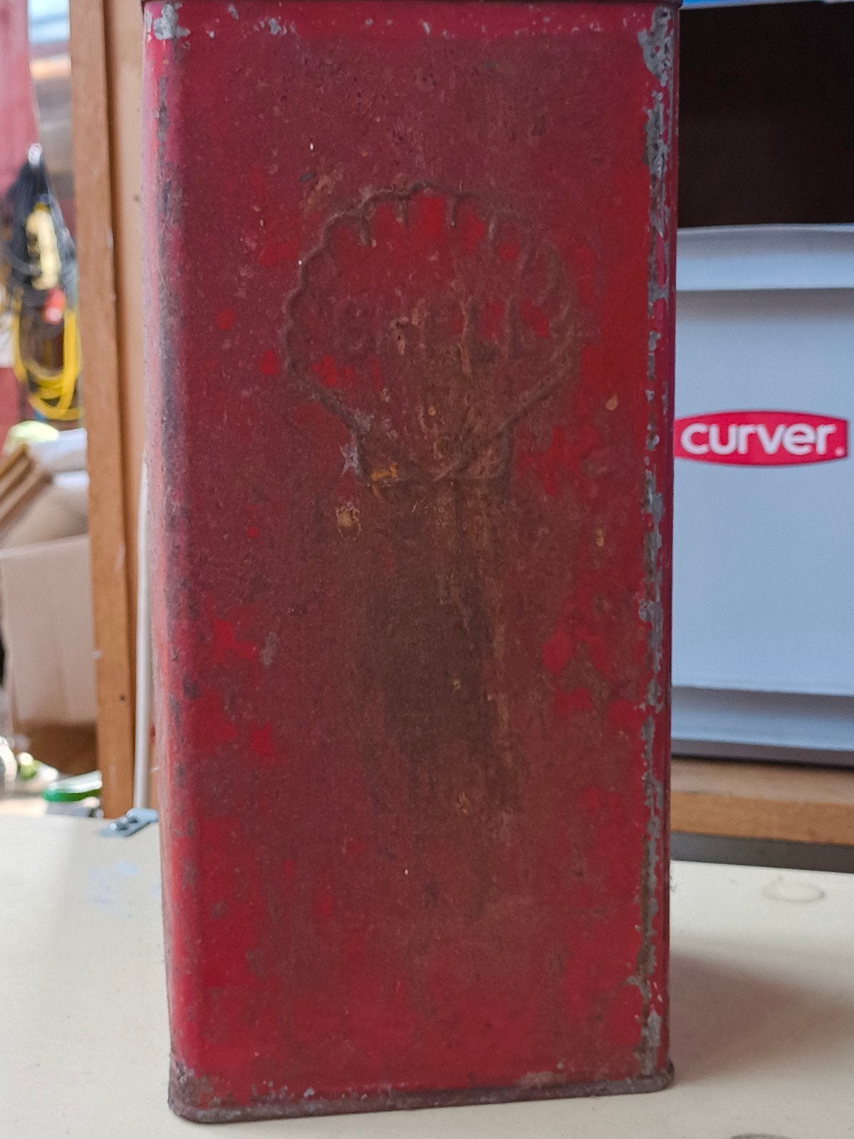Shell olieblik 1953, Verzamelen, Ophalen of Verzenden, Gebruikt, Gebruiksvoorwerp