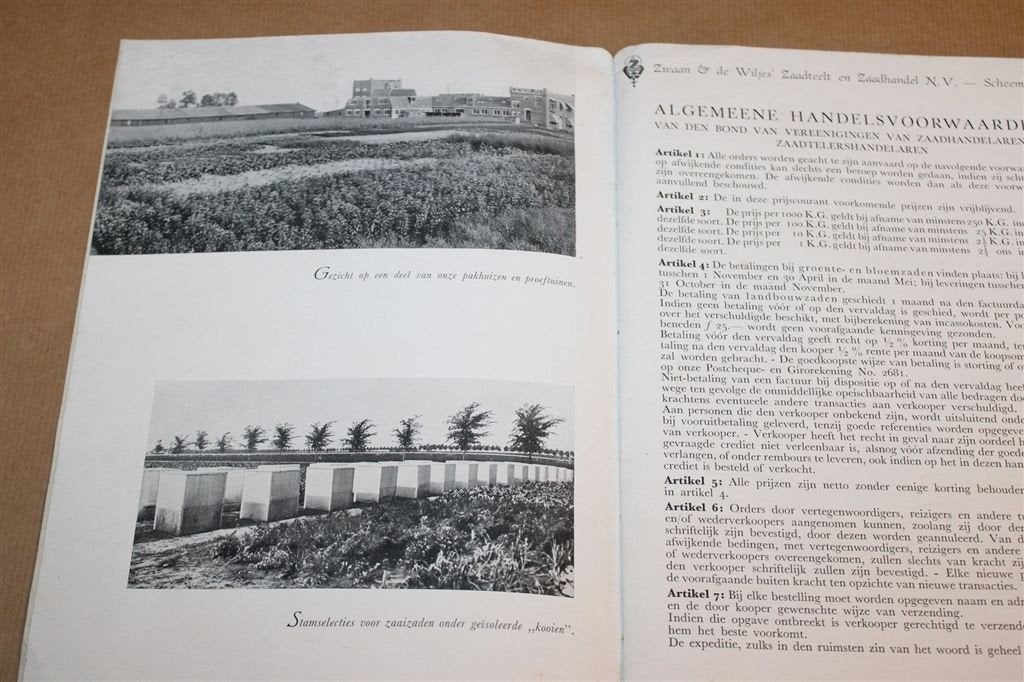 Zwaan & De Wiljes — Zaadprijscourant 1940-1941, Ophalen of Verzenden, Gelezen, Interieur en Design