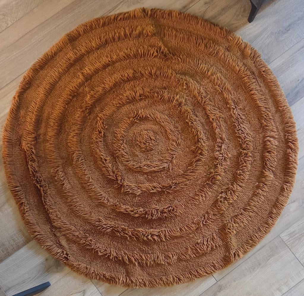 HKliving Rond Vloerkleed Mahonie 150cm, Bruin, Rond, Ophalen of Verzenden, Zo goed als nieuw