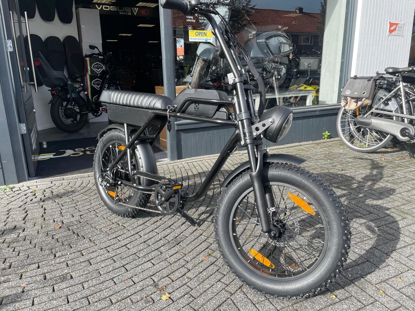 Actie Actie AGM GT250 E-bike - Fatbike - Zwart, Nieuw, Minder dan 47 cm, 50 km per accu of meer, Ophalen