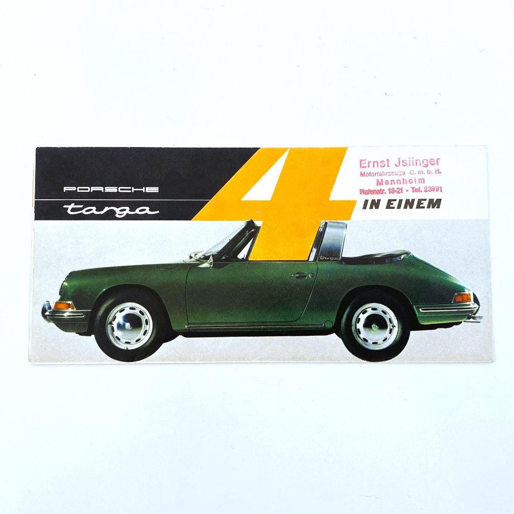 1966 brochure voor Porsche 911 Targa (soft window), Verzenden, Gelezen, Porsche