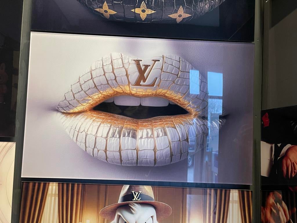 Louis Vuitton Lippen Canvas Kunst 80x50 cm, Antiek en Kunst, Ophalen of Verzenden
