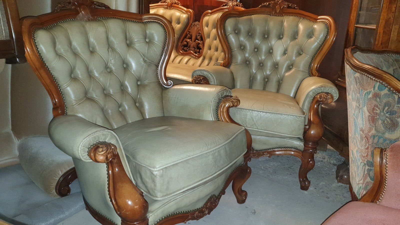 Set van 2 Barok Fauteuils -MAGAZIJN OPRUIMING, Ophalen, Gebruikt, Barok, 75 tot 100 cm