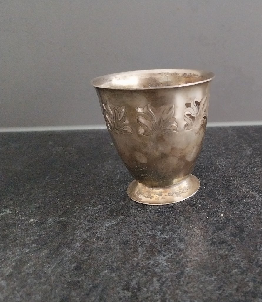 Vintage verzilverde beker (kelk) 1940-1960, Antiek en Kunst, Ophalen of Verzenden