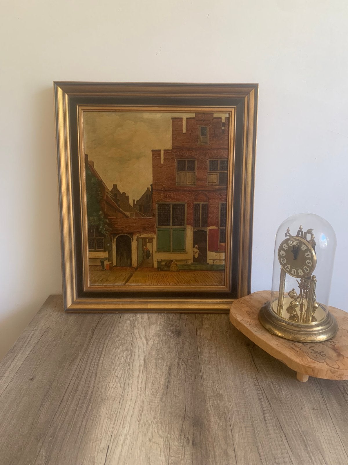 Johannes Vermeer - Straat in Delft (Reproductie), Antiek en Kunst, Doek, Ophalen of Verzenden, Olieverf, Klassiek