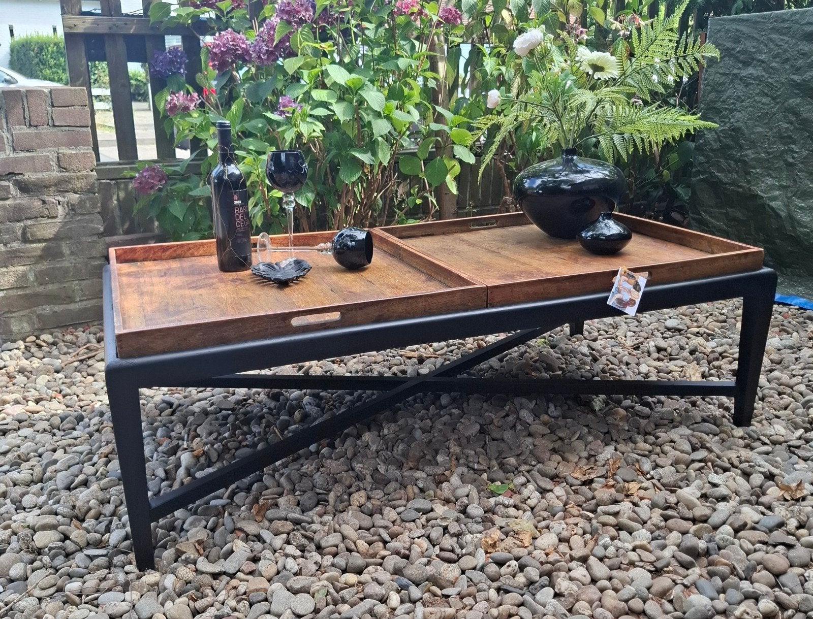 mooie stoere salontafel, Ophalen of Verzenden, Zo goed als nieuw, Rechthoekig, Teakhout