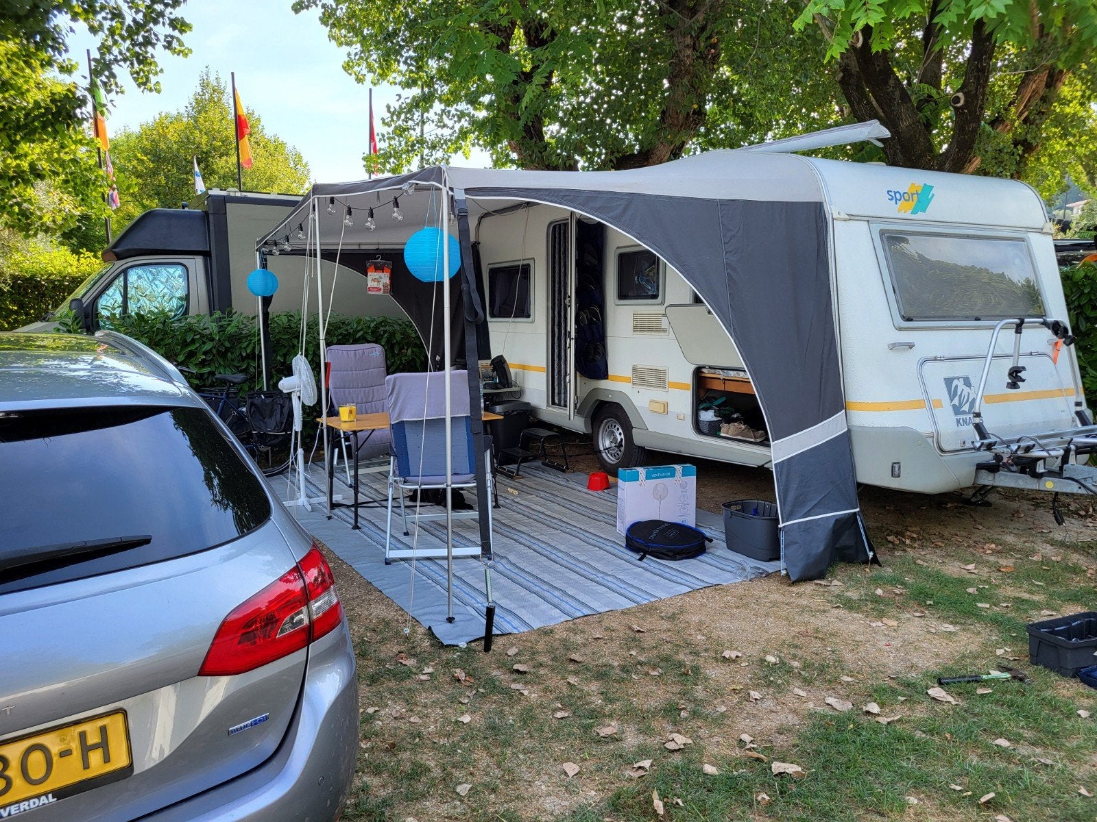 luifel met zijkanten maat 12 met aluminium frame, Caravans en Kamperen, Ophalen, Gebruikt