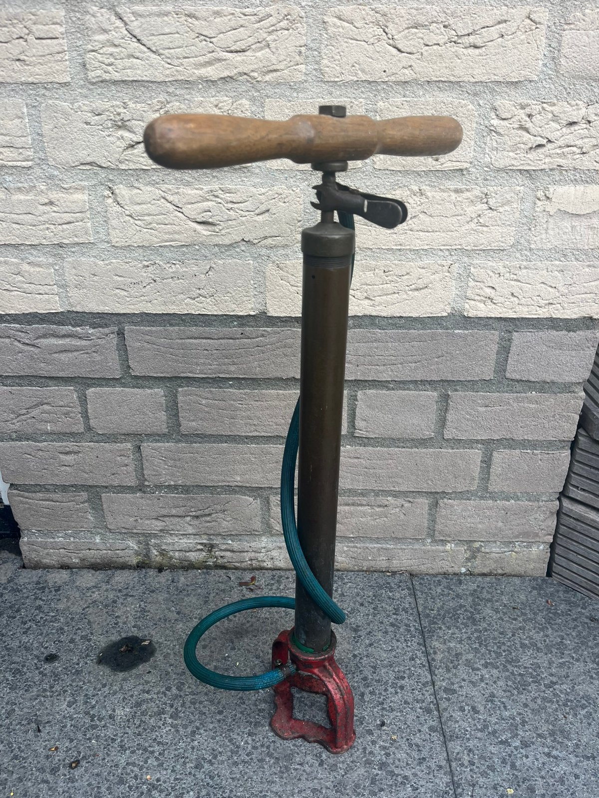 Antieke koperen fietspomp, Ophalen of Verzenden, Gebruikt