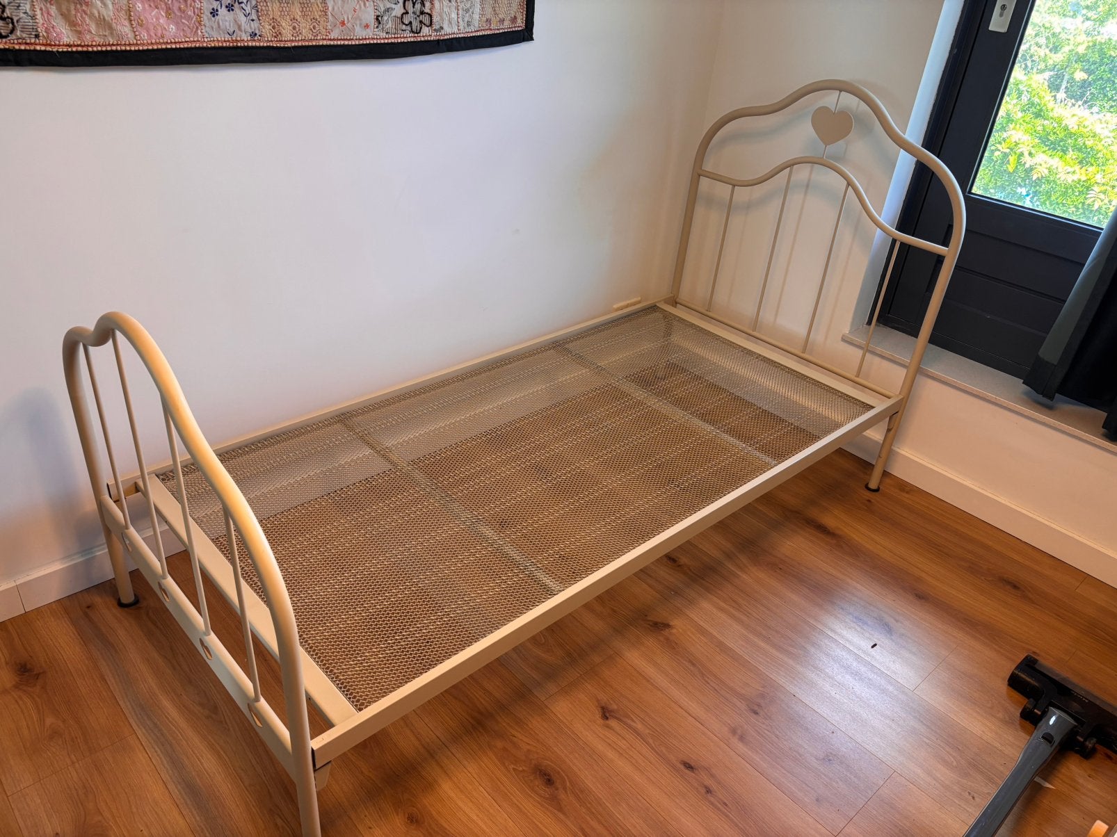 Stevig stalen bed eenpersoons, Ophalen, 90 cm, Eenpersoons, Zwart