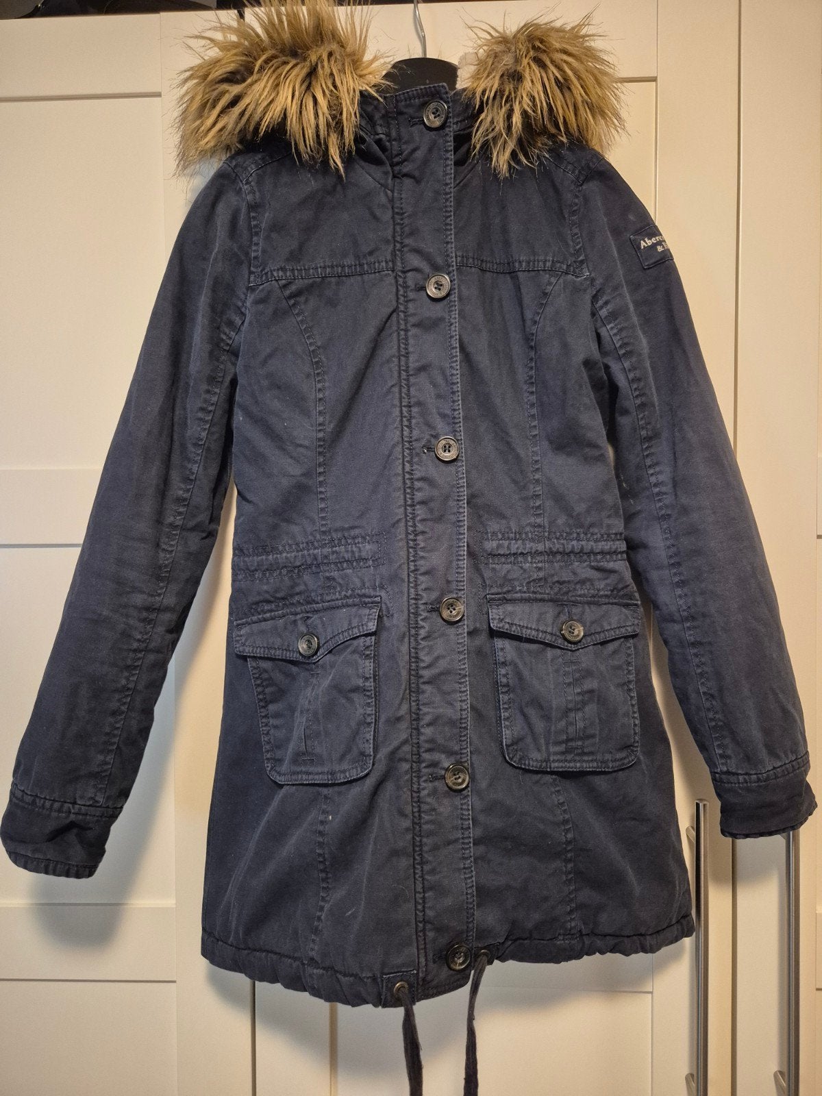 Winterjas Abercrombie&Fitch. XS Buutenstof 100% katoen, Blauw, Ophalen of Verzenden, Zo goed als nieuw, Maat 34 (XS) of kleiner