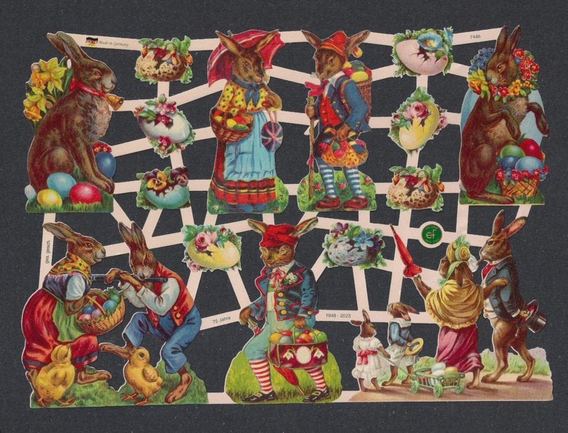 Paashaas met eieren poezieplaatjes 7446, Ophalen of Verzenden