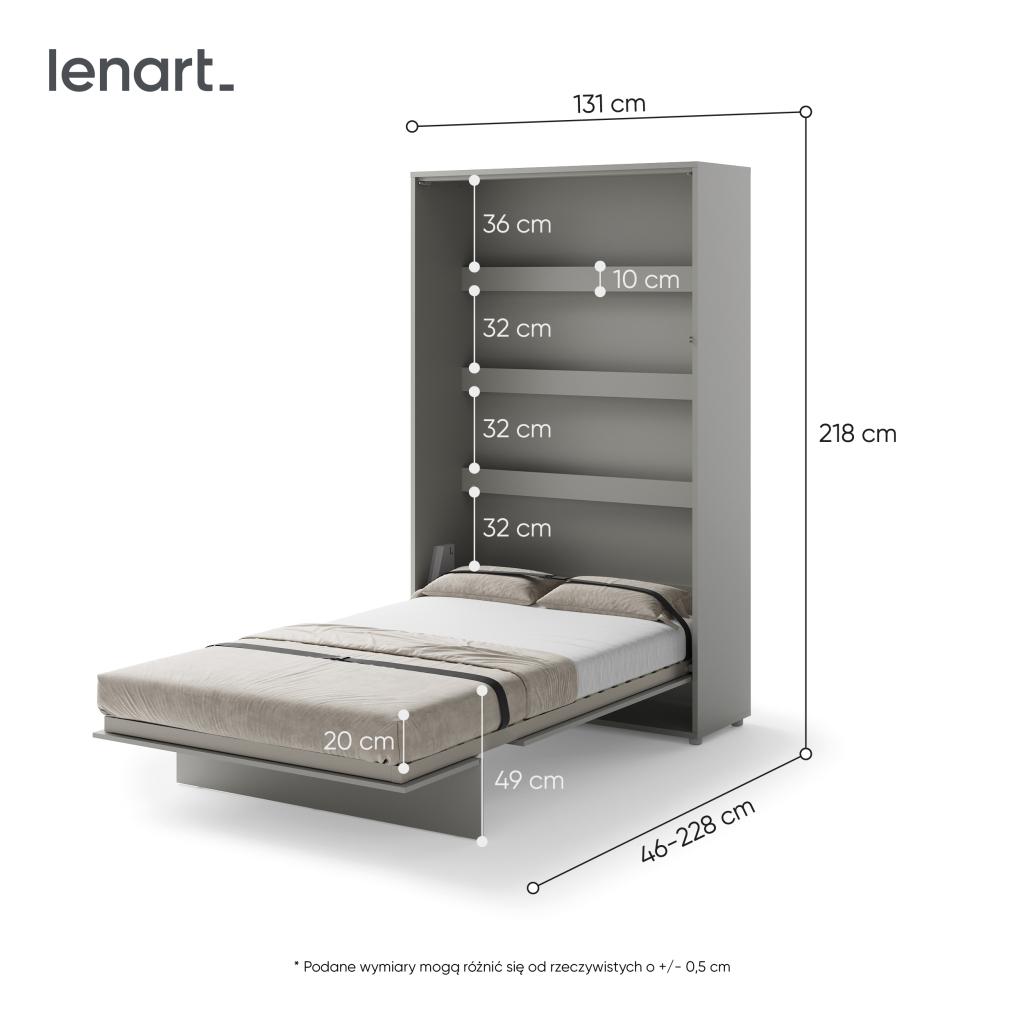 Concept opklapbed verticaal - 120x200 - Grijs, Niet ingevuld, Niet ingevuld, Niet ingevuld