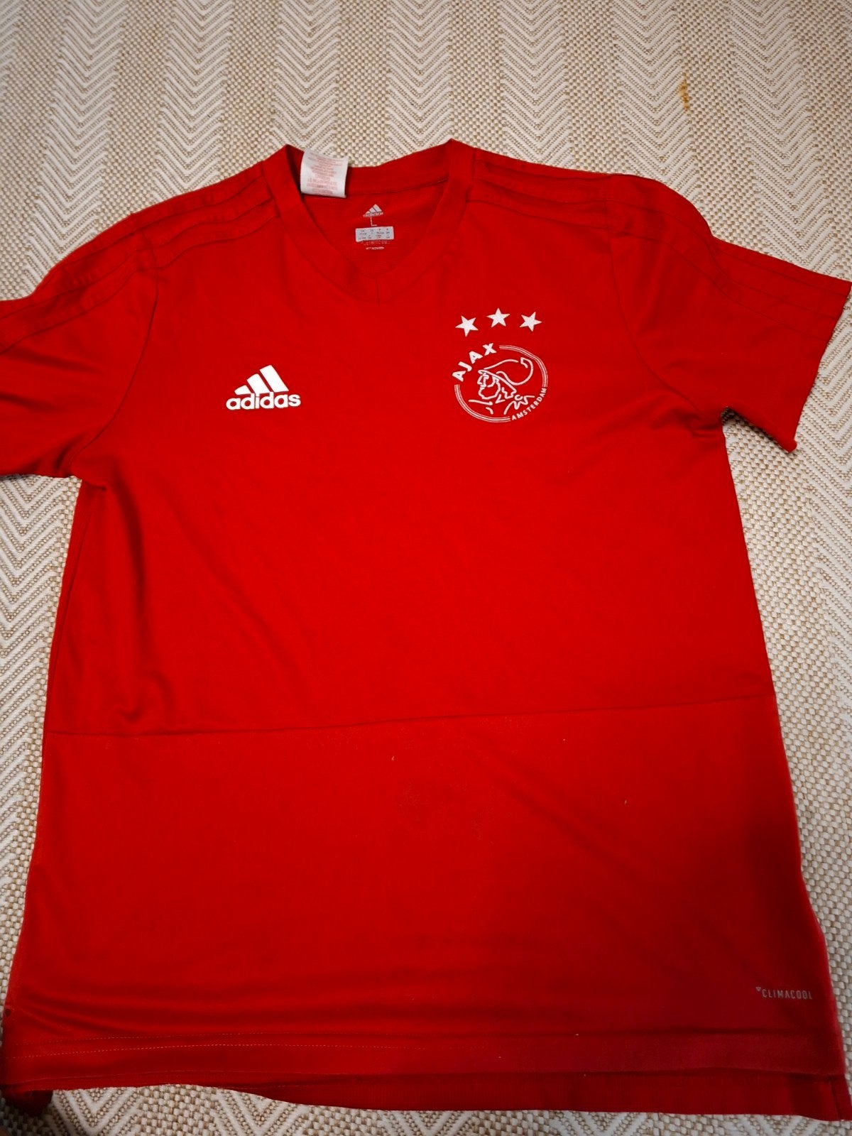 Ajax Thuisshirt Rood Maat 164, 13-14L - Adidas Climalite, Ophalen of Verzenden, Zo goed als nieuw, Jongen of Meisje