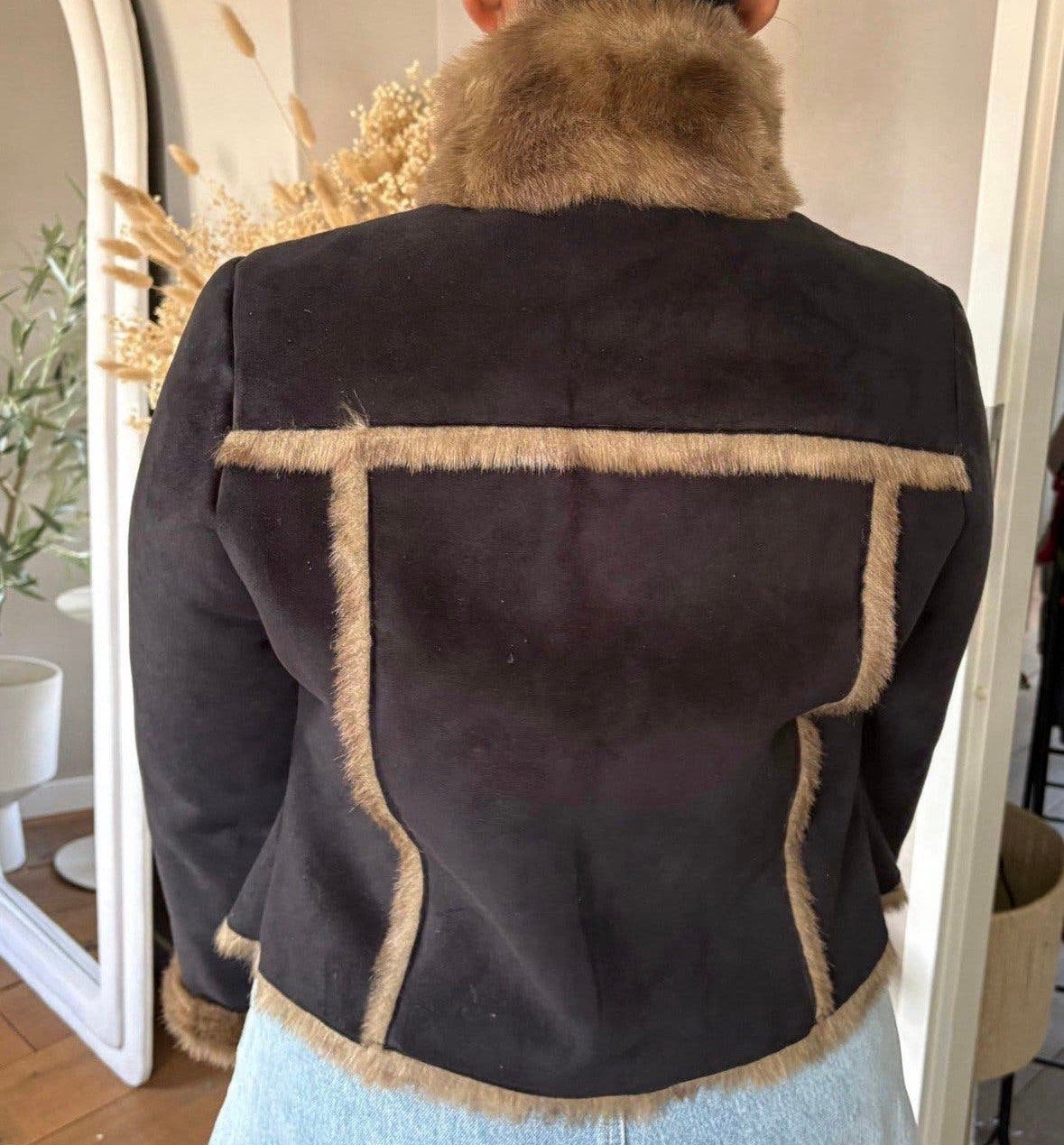 Faux fur jas maat m, Ophalen of Verzenden, Zo goed als nieuw, Zwart