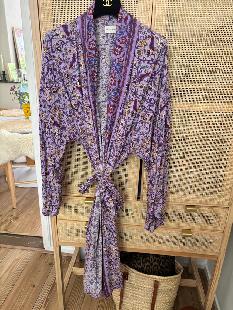 Anna & Nina kimono paars met bloemenprint, Ophalen, Zo goed als nieuw, Paars