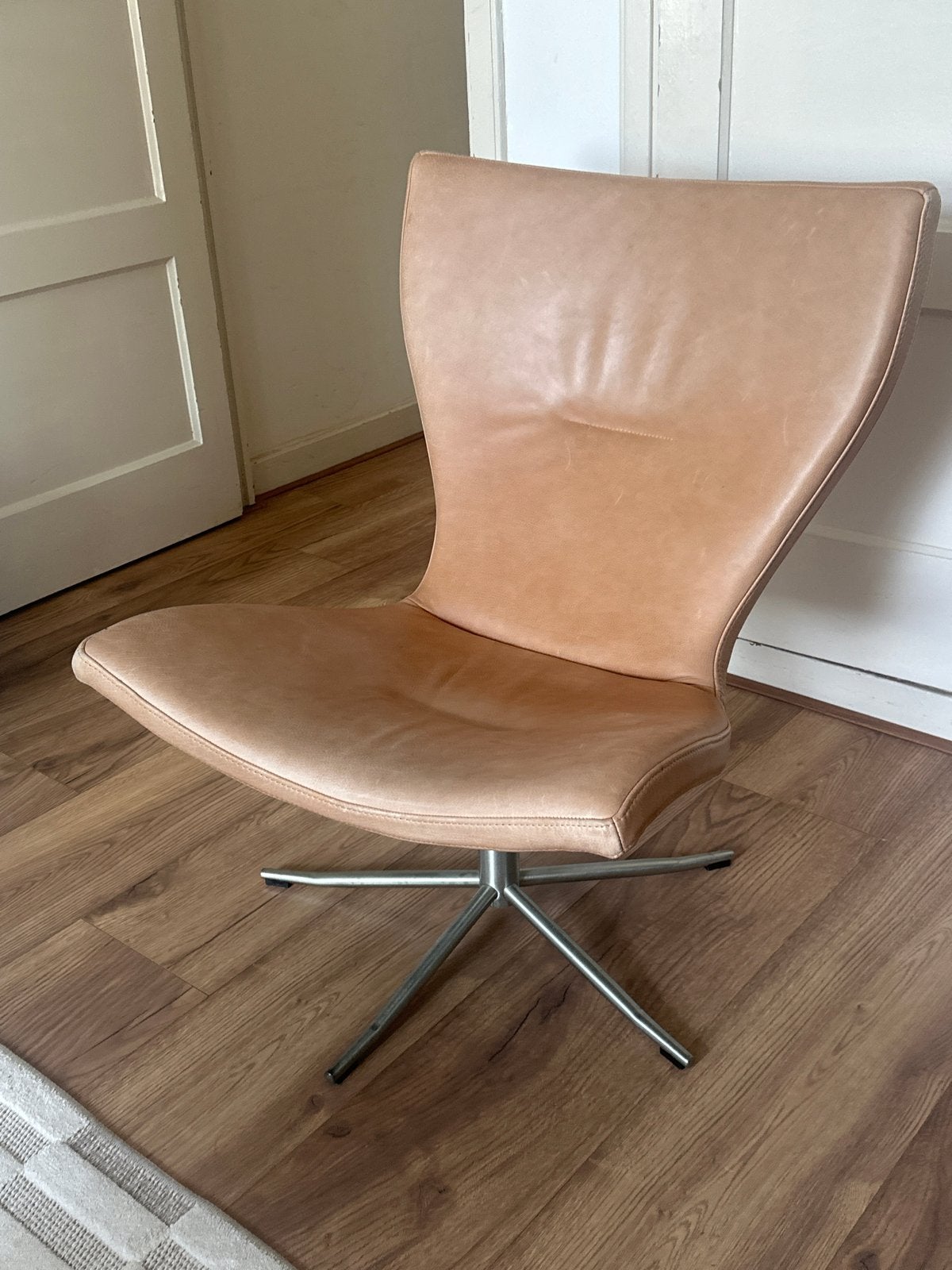 Conform Gyro vlinderstoel relaxfauteuil - Echt leer, Ophalen of Verzenden, Gebruikt, Leer, 75 tot 100 cm