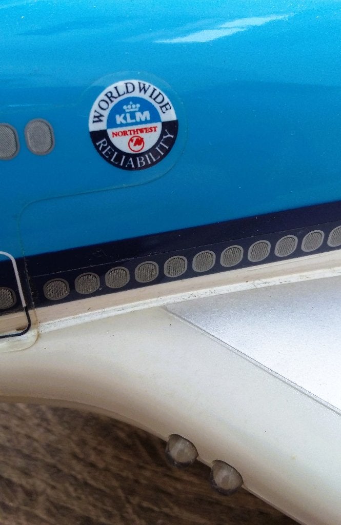 Om 1990-2000 GROOT KLM 48,5 cm. Vliegtuig Boeing 747-400, Ophalen of Verzenden