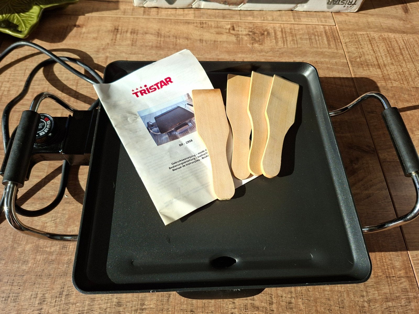 Tristar Grillplaat BP-2958 - Tafelgrill 800W, Ophalen of Verzenden, Zo goed als nieuw, Tafelgrill