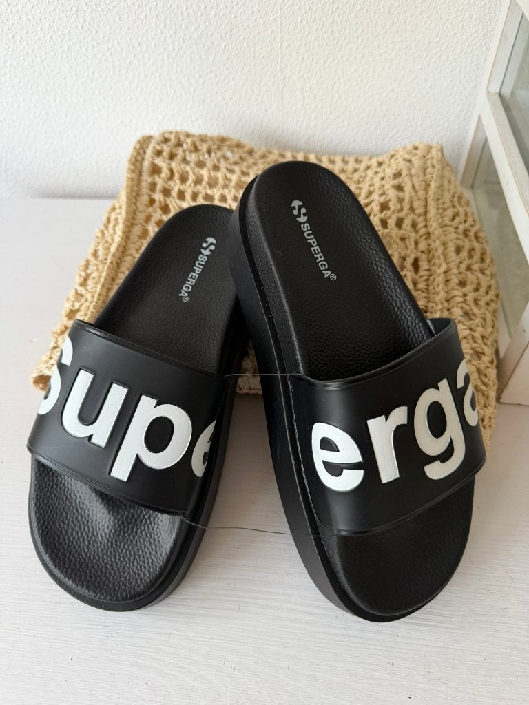 NIEUW > Superga Bad Slippers / maat 40 / Zwart, Slippers, Verzenden, Zwart, Nieuw