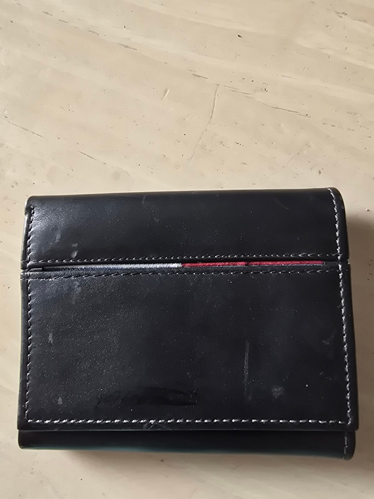 Tommy Hilfiger portemonnee - Zwart leer, Sieraden, Tassen en Uiterlijk, Portemonnees, Overige merken, Gebruikt, Zwart, Ophalen of Verzenden