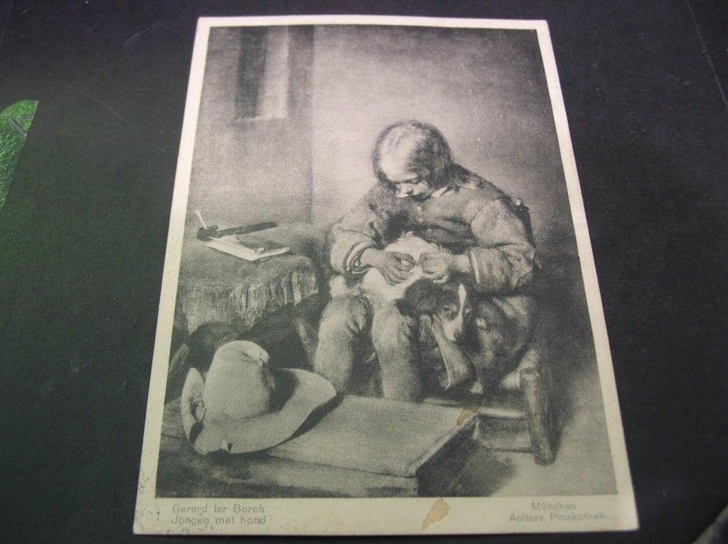 Voor het Kind ansichtkaart 1927 Jongen met hond, Verzamelen, Ansichtkaarten | Themakaarten, Verzenden, 1920 tot 1940, Gelopen