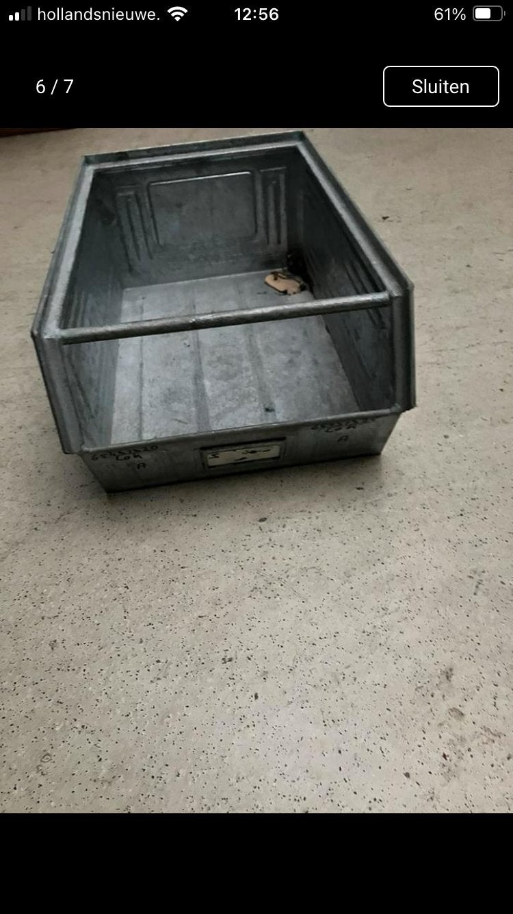 Zinken bakken, Ophalen, Zo goed als nieuw, Krat, Minder dan 35 cm