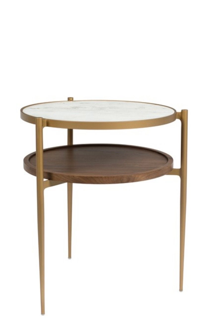 GEZOCHT: Dutchbone Bella bijzettafel, Huis en Inrichting, Gebruikt, Metaal of Aluminium, Rond, Ophalen