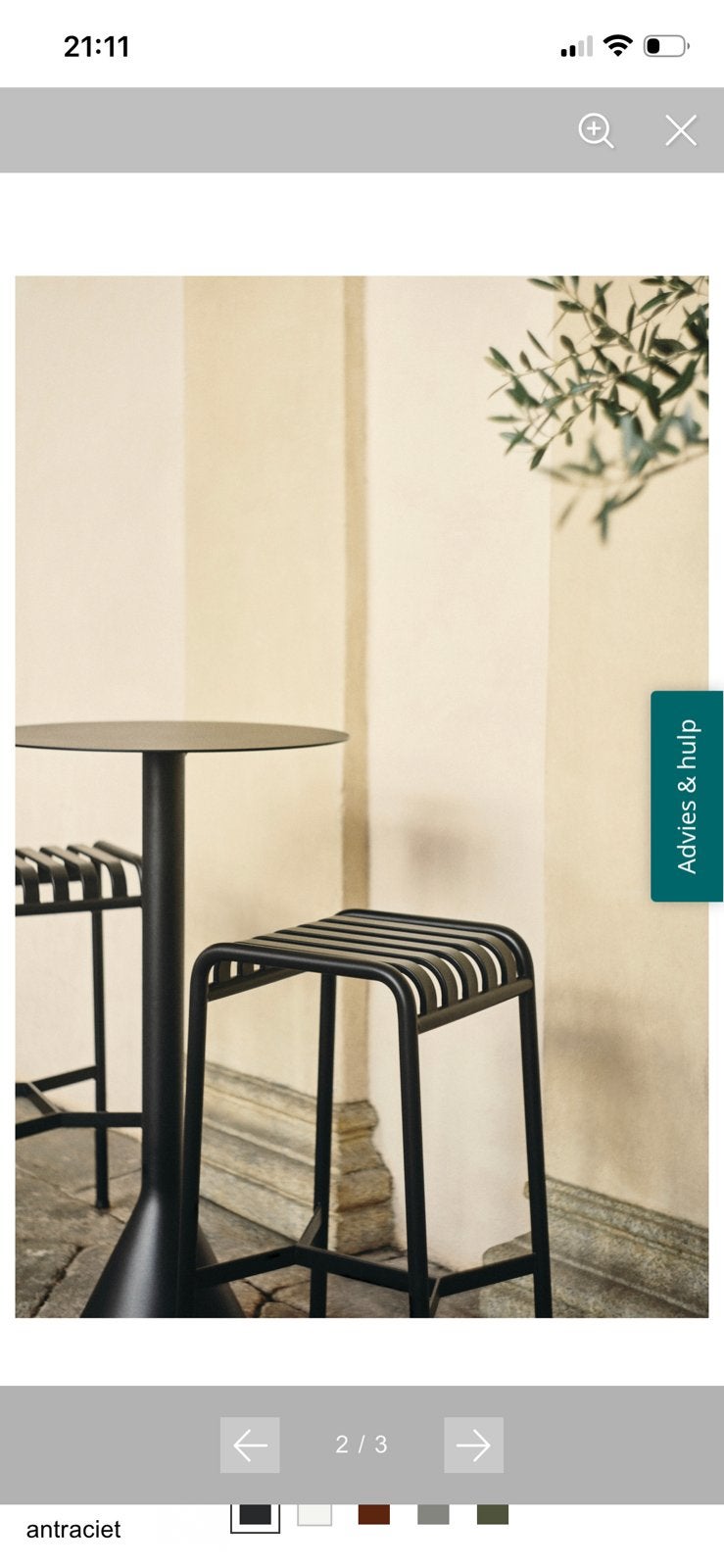 Hay Pallisade bar stool ofwel barkruk. Twee stuk, zwart., Ophalen, Nieuw