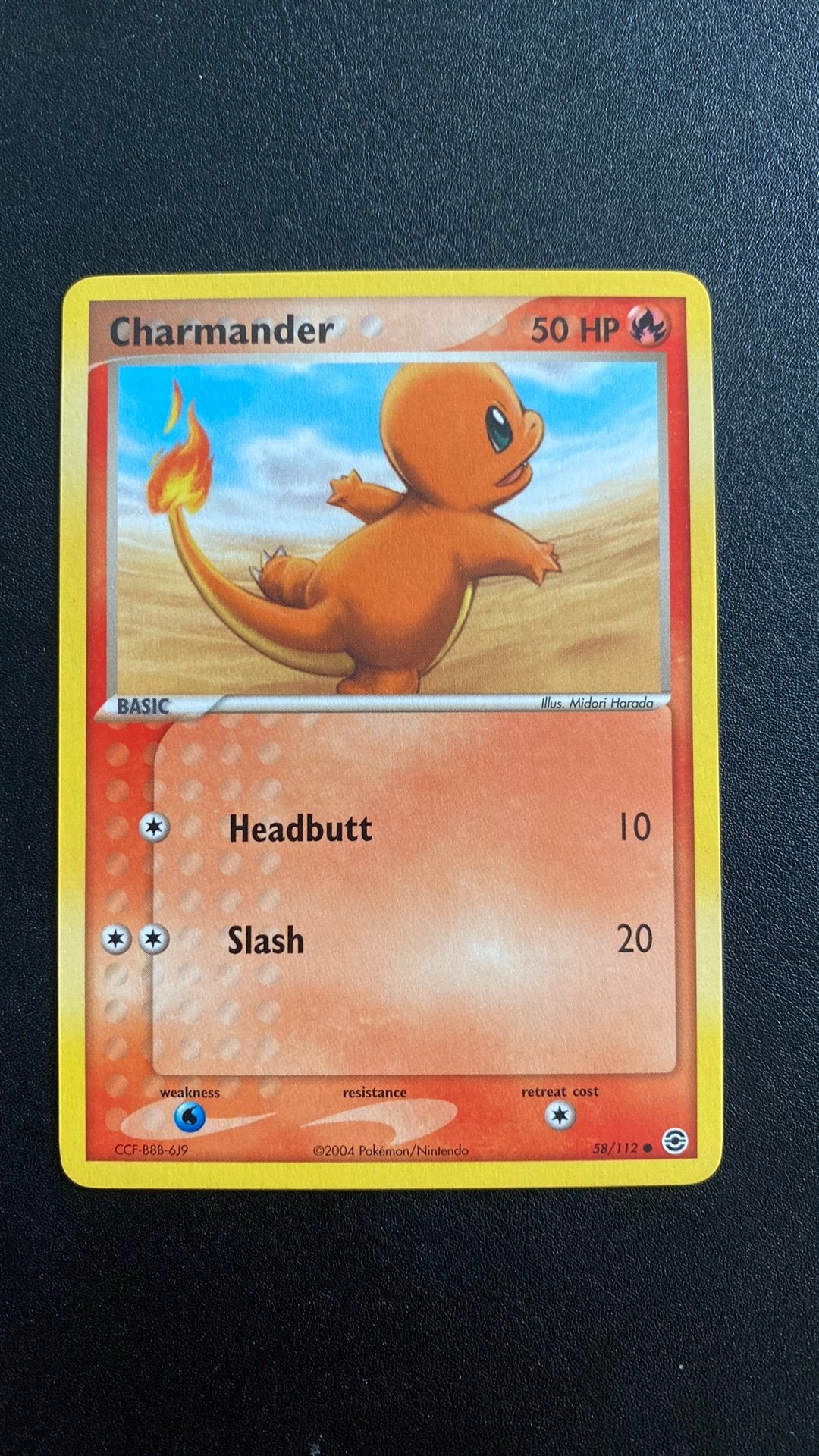 Pokemon charmander 58/112 firered leafgreen, Ophalen of Verzenden, Gebruikt, Losse kaart