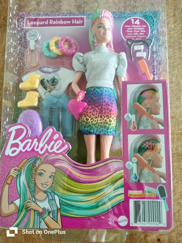 Barbie Leopard Rainbow Hair pop, Kinderen en Baby's, Ophalen of Verzenden, Nieuw, Barbie