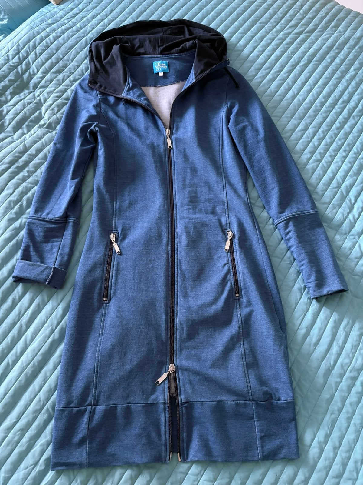 Tante Betsy jurk vest blauw rits 2 runners en capuchon, Kleding | Dames, Blauw, Ophalen of Verzenden, Knielengte, Maat 36 (S)