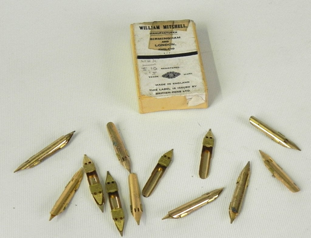 Vintage William Mitchell Kalligrafie Penpunten (12 stuks), Ophalen of Verzenden, Zo goed als nieuw
