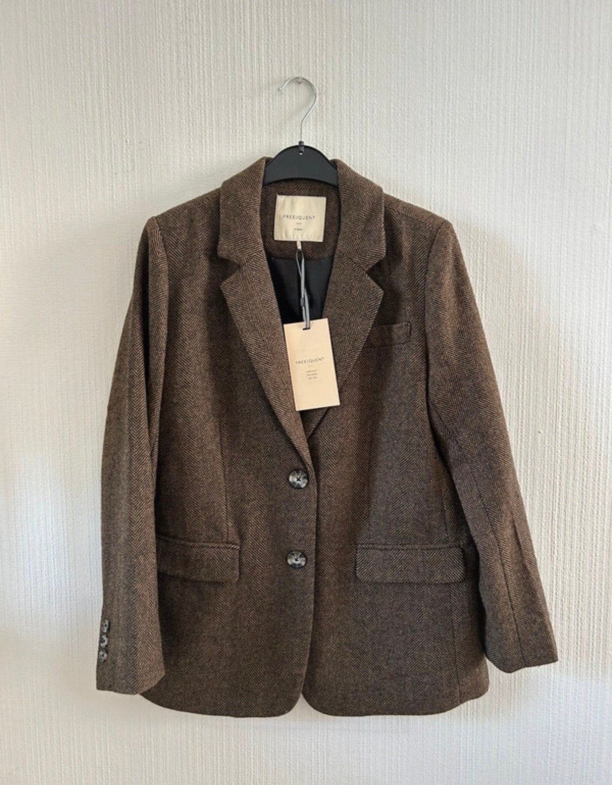 Freequent bruin zwart tweed blazer colbert jasje Maat XS NEW, Zwart, Nieuw, Ophalen of Verzenden, Jasje