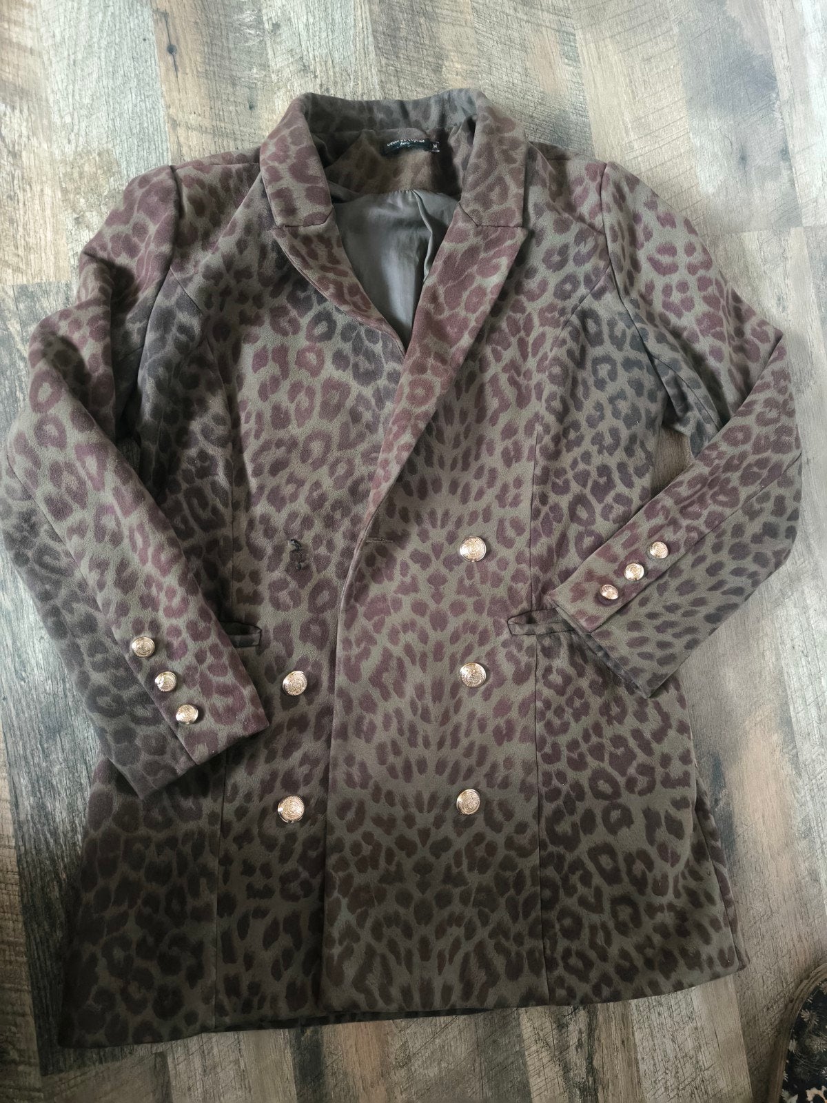 Leopardprint Jasje met Gouden Knopen, Maat 38/40 (M), Ophalen of Verzenden, Onbekend, Jasje