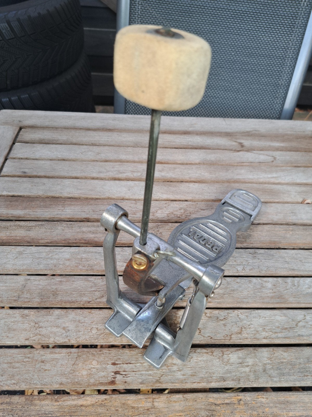 pedal bassdrum klopper antiek retro orgineel vintage drums, Ophalen, Gebruikt, Drums of Percussie