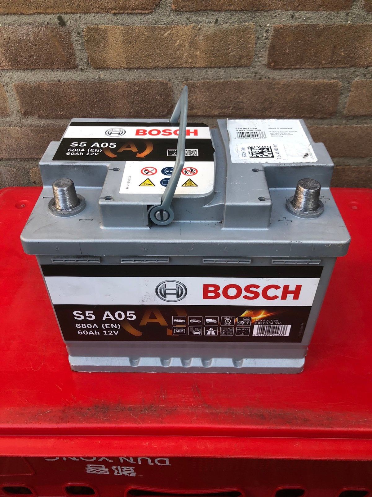 BOSCH AGM 60 Ah 680 A(EN) auto start stop accu/ batterij, Ophalen, Gebruikt
