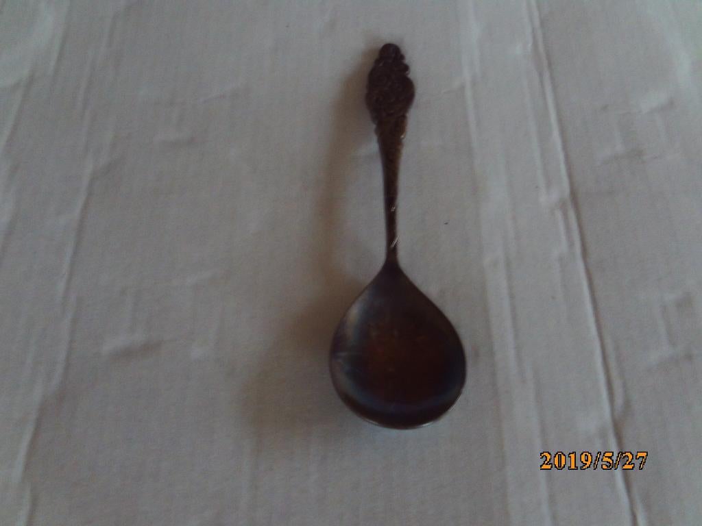 jamlepel met bloemmotief, Ophalen of Verzenden, Gebruikt, Rvs of Chroom