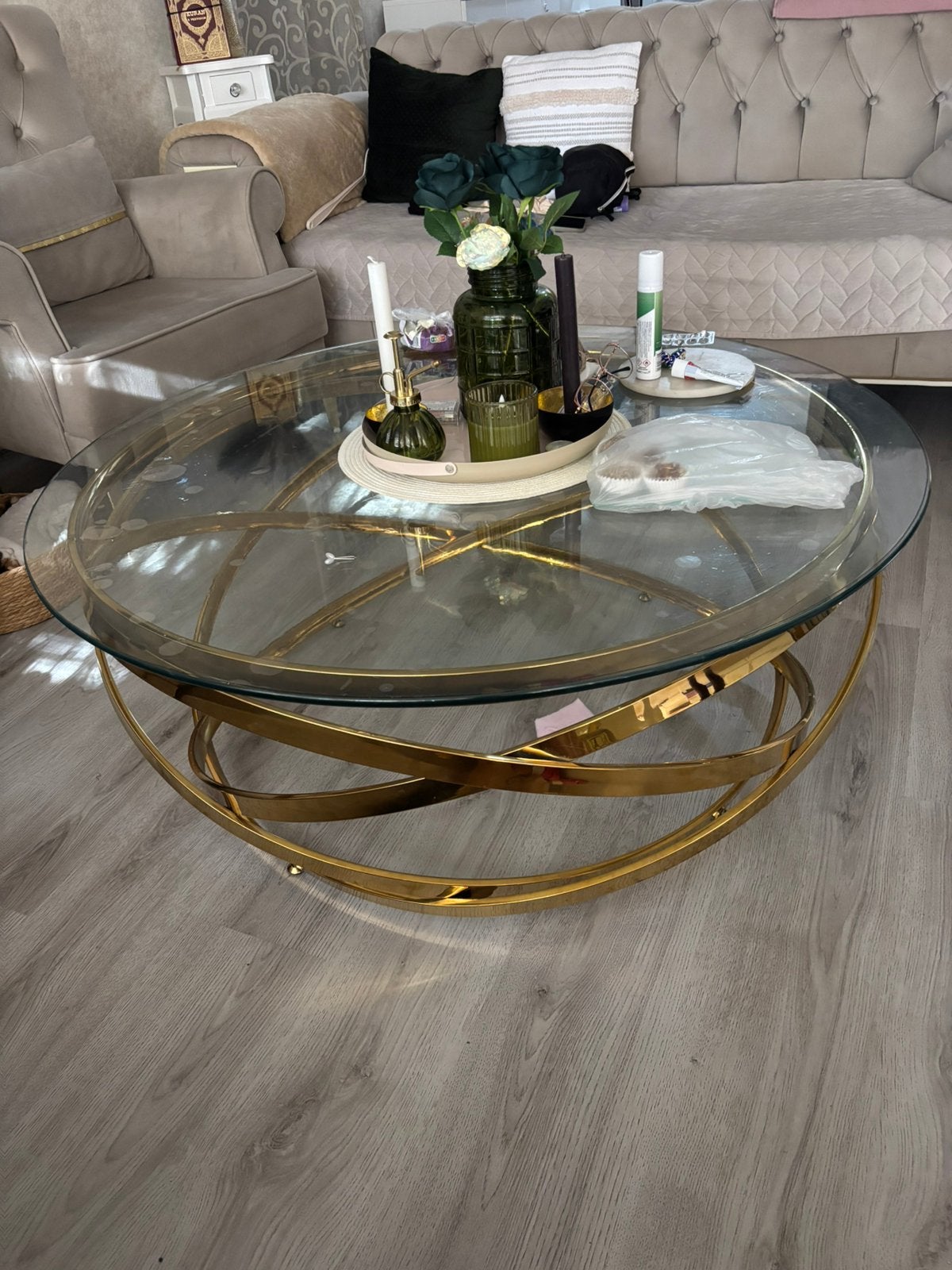 Tafel, Ophalen, 100 tot 150 cm, Rond, Zo goed als nieuw