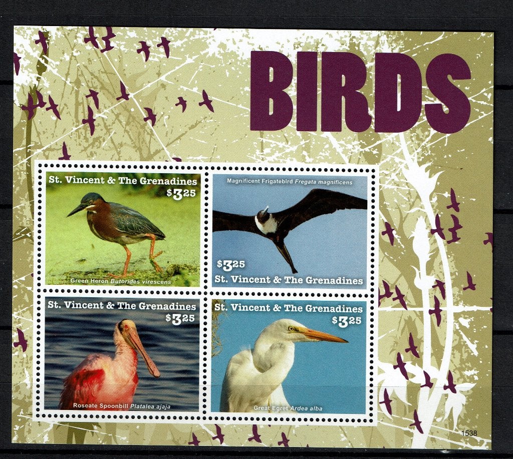 ST VNCENT 2015 PF BLOK ZEEVOGELS BIRDS VOGELS 2, Ophalen of Verzenden, Postfris, Dier of Natuur