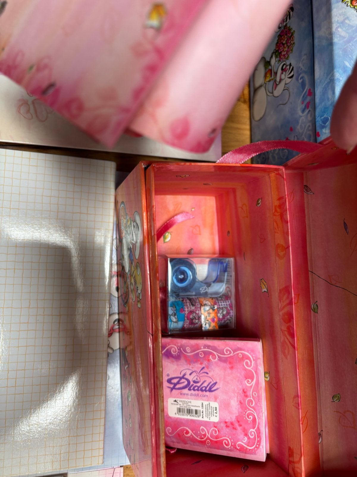 Grote Diddl verzameling: schriften, mappen, notitieblokken, Ophalen of Verzenden, Diddl, Gebruikt, Papier, Kaart of Schrift
