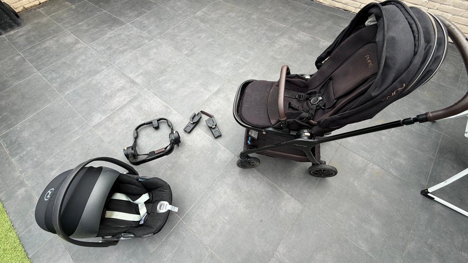 Nuna kinderwagen met Cybex autostoeltje en adapters, Gebruikt, Combiwagen, Met autostoeltje, Ophalen