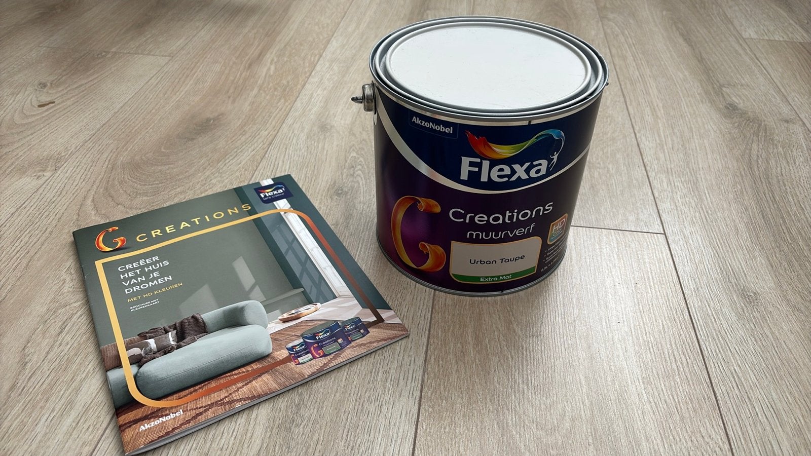Flexa Creations Muurverf Urban Taupe 2.5L Extra Mat, Ophalen of Verzenden, Zo goed als nieuw, Overige typen
