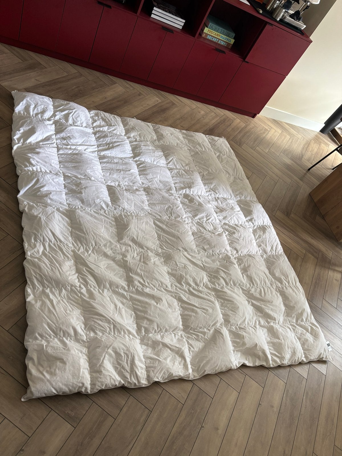 Donsdekbed 200x220 cm, Wit, Tweepersoons, Ophalen of Verzenden, Deken of Dekbed