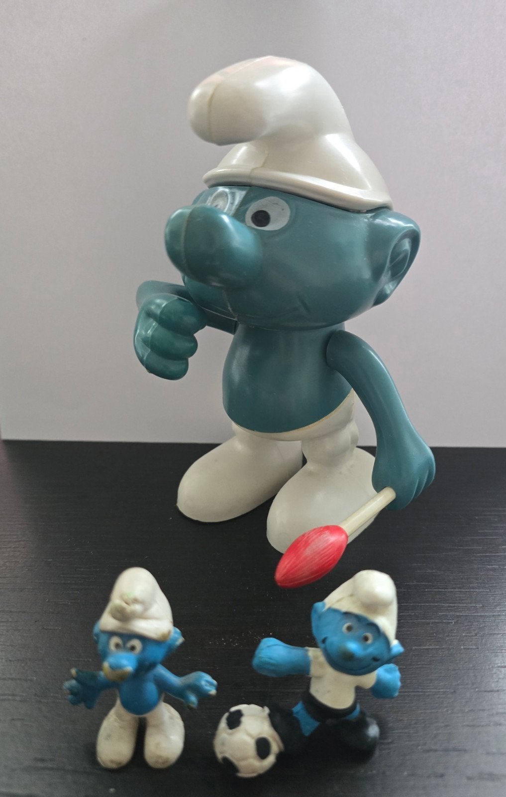 Smurf spaarpot en 2 rubberen smurfpoppetjes, Verzamelen, Ophalen of Verzenden, Gebruikt, Verschillende Smurfen, Gebruiksvoorwerp