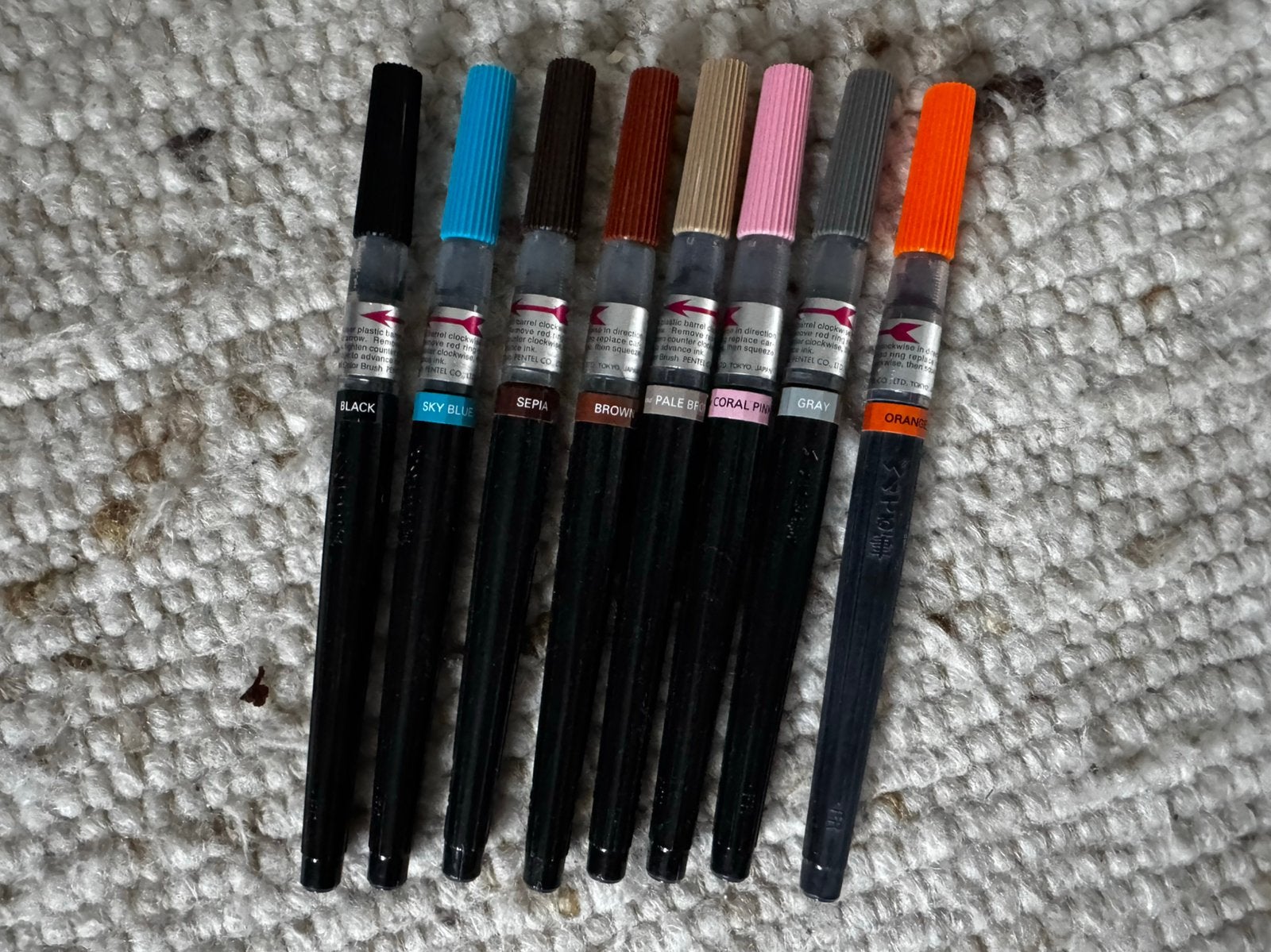8 Pentel Art Color Brush Pen ink - inkt penselen, Ophalen of Verzenden, Gebruikt, Overige typen