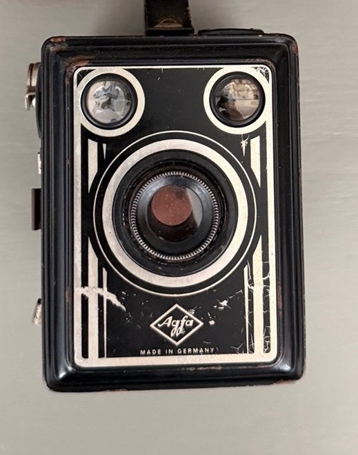 Agfa antieke camera met hoes, Ophalen of Verzenden, Gebruikt, Spiegelreflex, Overige Merken