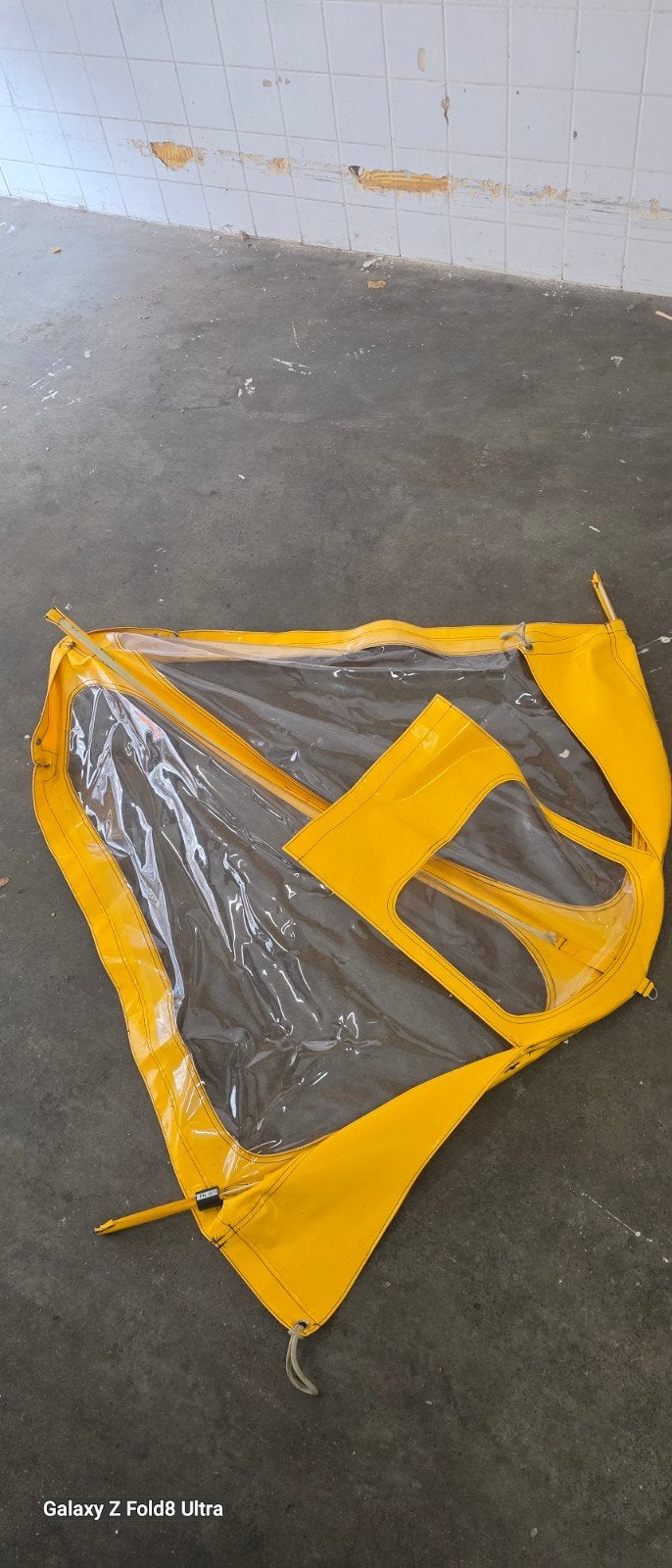 Gele afdekhoes/zeil voor boot of aanhanger, Ophalen of Verzenden, Gebruikt