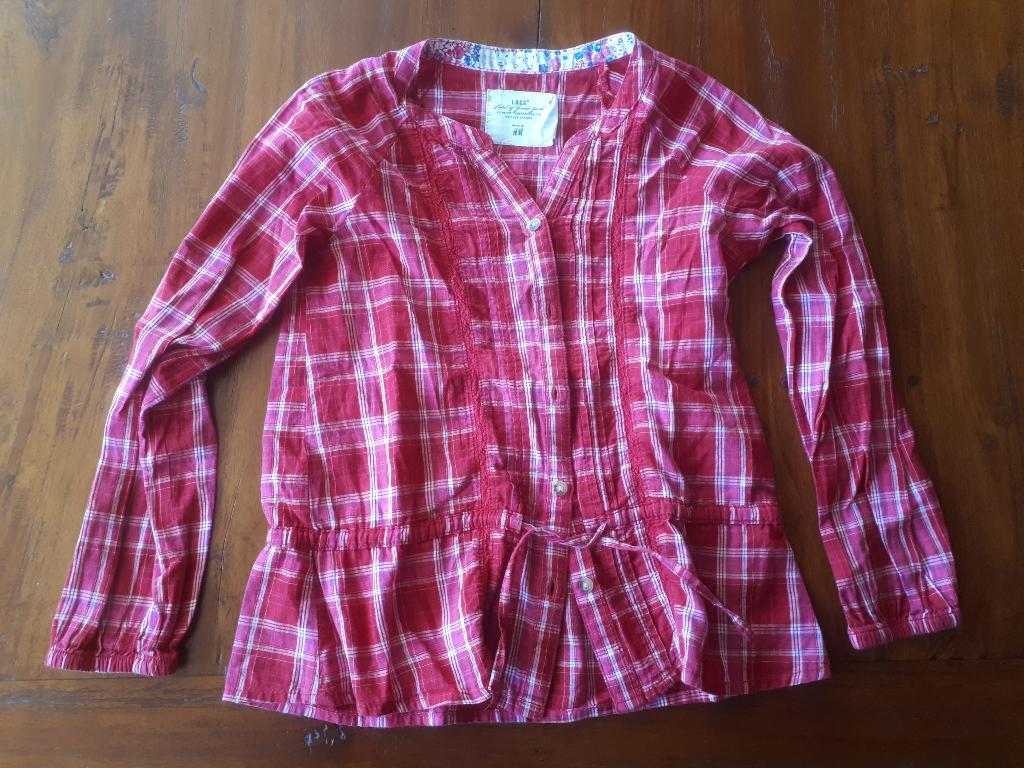 Rood roze bloesje, Kinderen en Baby's, Kinderkleding | Maat 116, Ophalen of Verzenden, Zo goed als nieuw, Meisje, Overhemd of Blouse