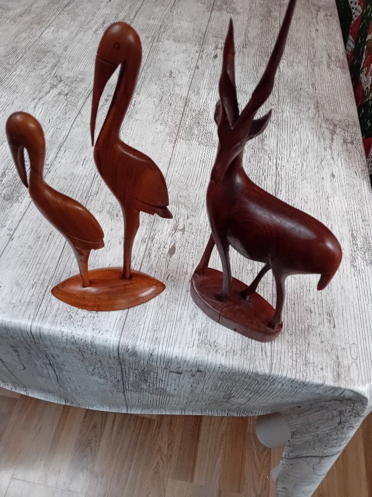 Houten vogels en hert., Ophalen of Verzenden, Huis en Inrichting