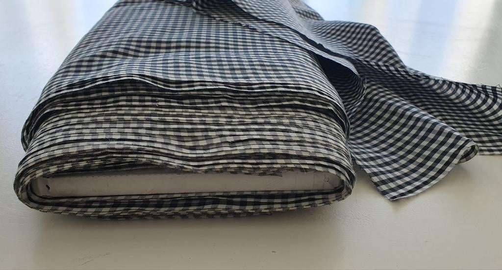 Zwartwit ruit voering stof textiel, Ophalen, 120 cm of meer, Polyester, Nieuw
